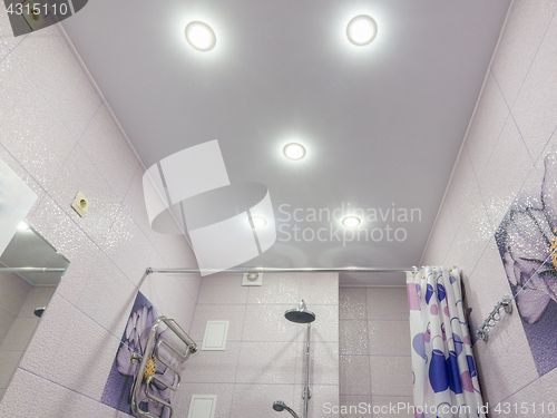 Image of Stretch ceiling in the bathroom