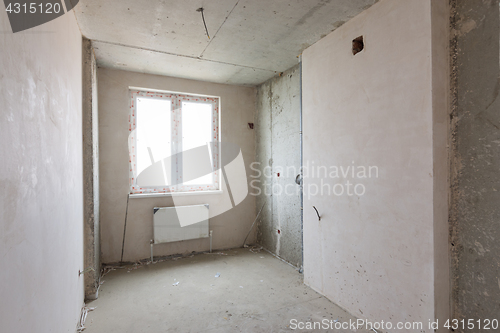 Image of Room under the kitchen in a new building, communications on the developers project