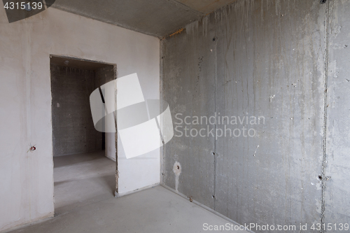 Image of Room in new building without repair, entrance to the room