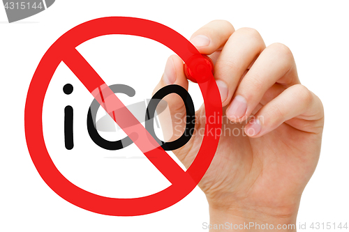 Image of ICO Ban Prohibition Sign Concept