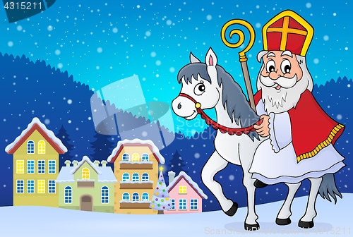 Image of Sinterklaas on horse theme image 2