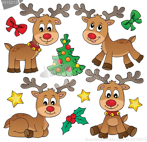 Image of Christmas deer topic set 1