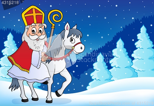 Image of Sinterklaas on horse theme image 6