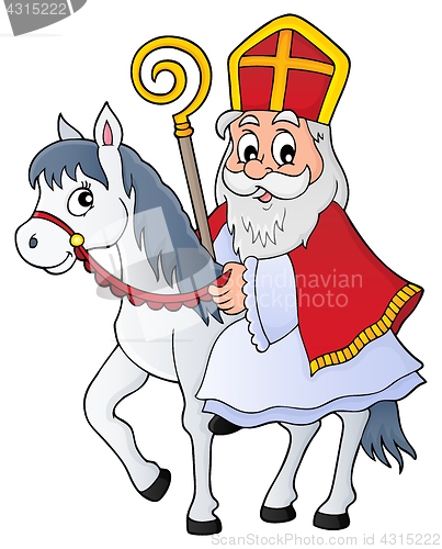 Image of Sinterklaas on horse theme image 1