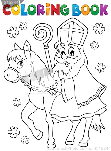 Image of Coloring book Sinterklaas on horse