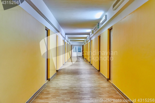 Image of Corridor with yellow walls