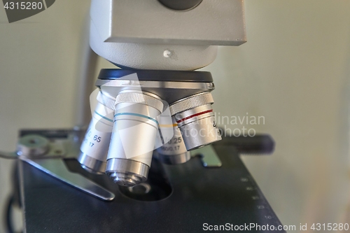 Image of Microscope lens closeup