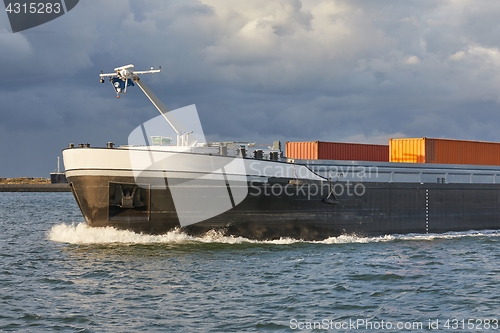 Image of Industrial ship on river