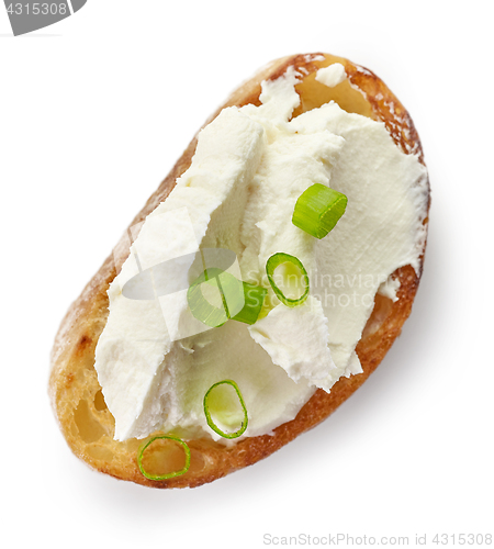 Image of toasted bread with cream cheese