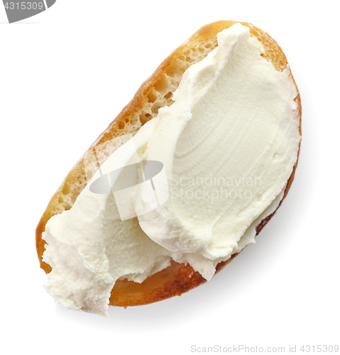 Image of toasted bread with cream cheese