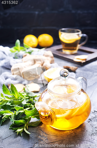 Image of ginger, mint and tea