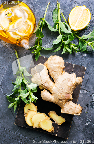 Image of ginger, mint and tea