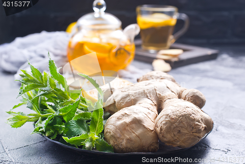 Image of ginger, mint and tea