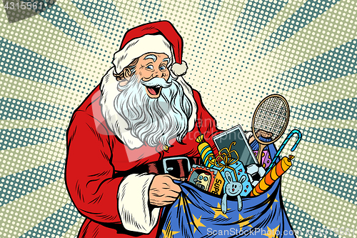 Image of Santa Claus with bag of toys