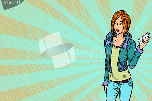 Image of modern woman with a smartphone