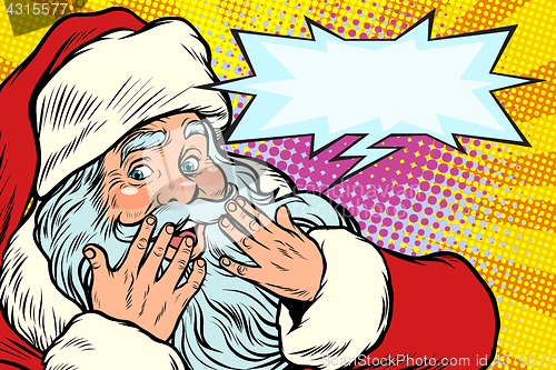 Image of Surprised reaction. Santa Claus Christmas character