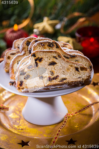 Image of Christmas stollen with cookies