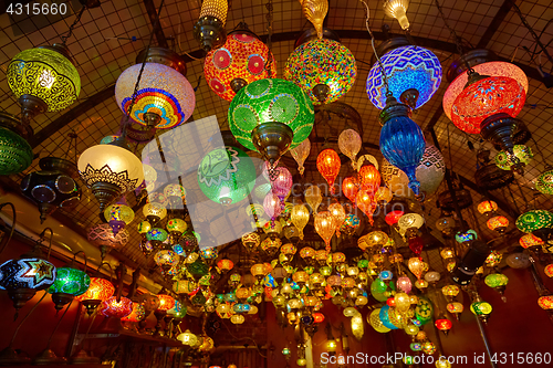 Image of Traditional arabic lanterns on the market