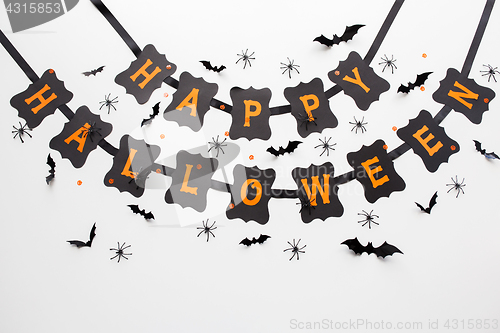 Image of happy halloween party black garland and decoration