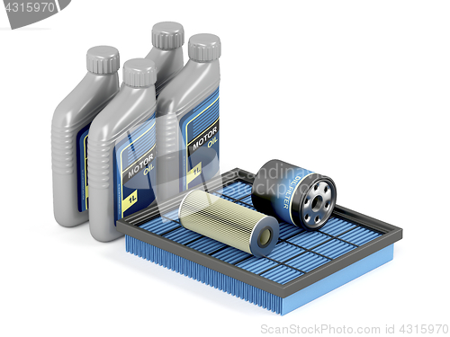 Image of Car filters and motor oil