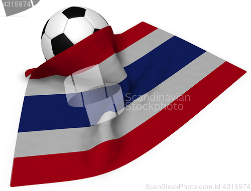 Image of soccer ball and flag of thailand - 3d rendering