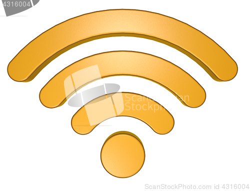 Image of wifi symbol on white background - 3d rendering