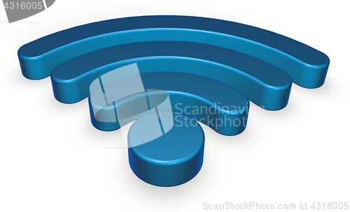 Image of wifi symbol on white background - 3d rendering