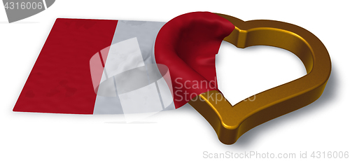 Image of flag of peru and heart symbol - 3d rendering