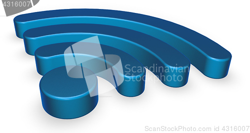 Image of wifi symbol on white background - 3d rendering