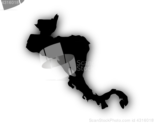 Image of Map of Central America with shadow