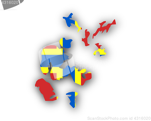 Image of Map and flag of Orkney Islands