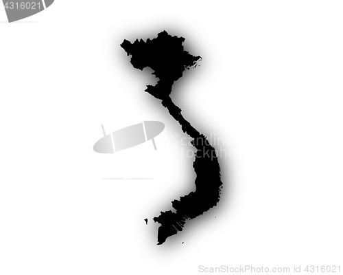 Image of Map of Vietnam with shadow