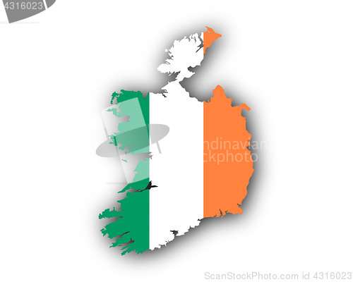 Image of Map and flag of Ireland