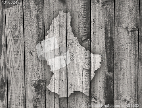 Image of Map of Luxembourg on weathered wood