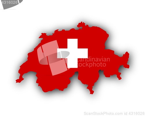 Image of Map and flag of Switzerland