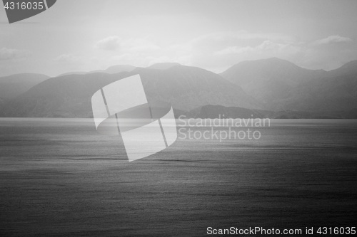 Image of sea and mountains landscape