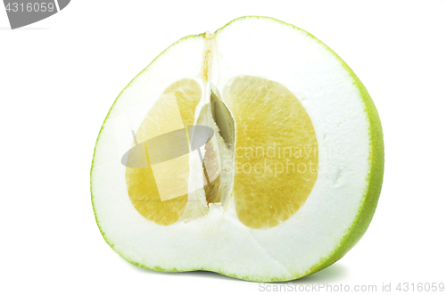 Image of Fresh pomelos on white background