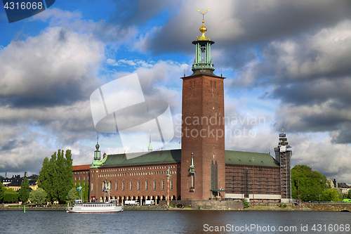 Image of Scenic view of the City Hall from Riddarholmskyrkan, Stockholm, 