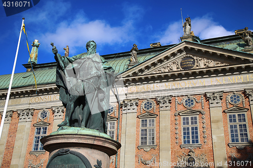 Image of Statue of Gustavo Erici in front of Riddarhuset in Stockholm, Sw