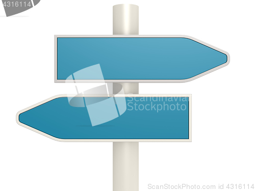 Image of Blue two direction road sign