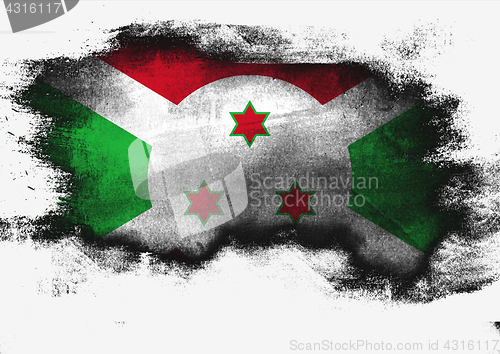 Image of Burundi flag painted with brush