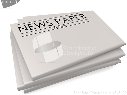 Image of Pile of blank newspapers isolated on white background