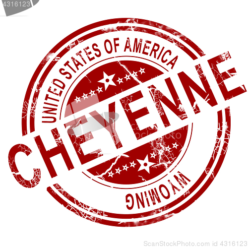 Image of Cheyenne Wyoming stamp with white background
