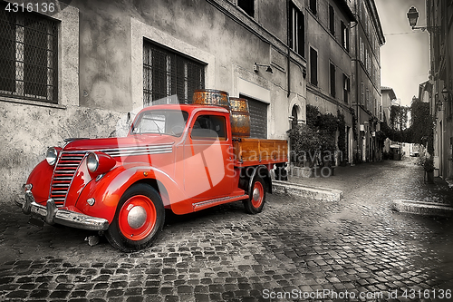 Image of Red retro car