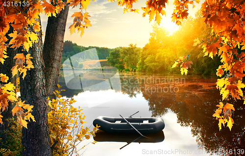 Image of Boat in the pond