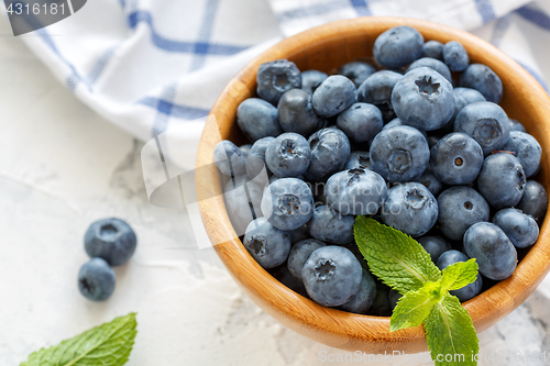 Image of Ripe blueberries in a bowl.