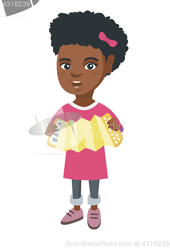 Image of African-american girl playing the accordion.