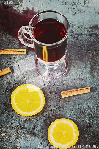 Image of Spilled mulled wine, retro toned