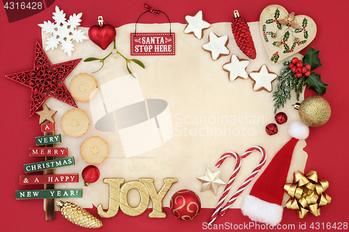 Image of Background Border with Christmas Decorations