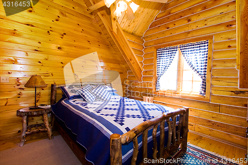 Image of Close up on a Bedroom in a Cabin